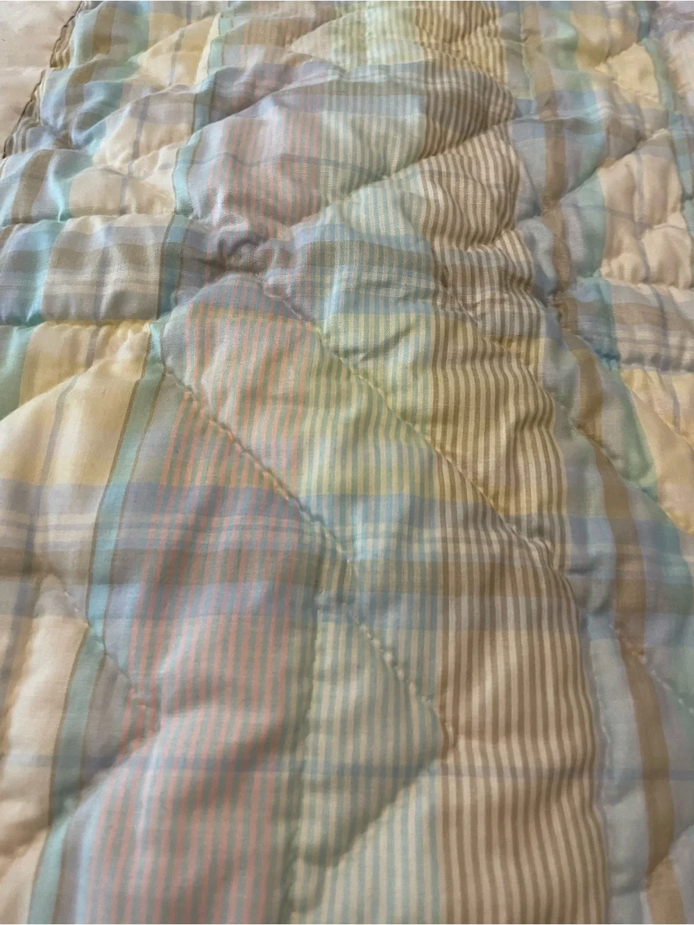 Pastel Patchwork Quilted Throw - Soft Multicolor Pastels